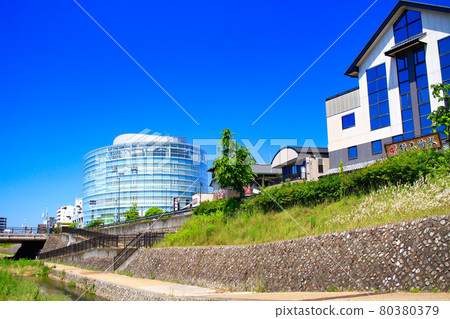 Scenery of Seto City, Aichi Prefecture, Seto River and central Seto City 80380379