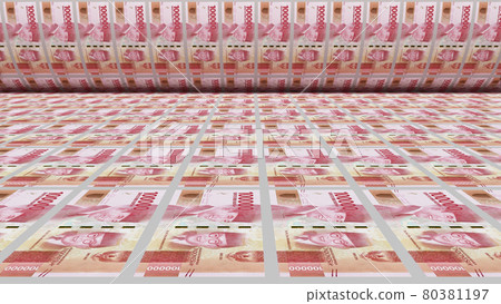 Inflation. Indonesian rupiah banknotes or bills, IDR currency cash in Indonesia. Stack of money printing machine. Paper in central bank. Economic, finance. Laundering.Rich exchange. 3d illustration Inflation. Indonesian rupiah banknotes or bills, IDR currency cash in Indonesia. Stack of money printing machine. Paper in central bank. Economic, finance. Laundering.Rich exchange. 3d illustration 80381197