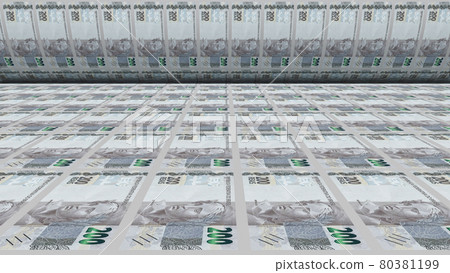 Inflation. Brazilian real banknotes or bills, BRL currency cash in Brazil. Stack of money printing machine. Paper process in central bank. Economic, finance. Laundering.Exchange. 3d illustration 80381199