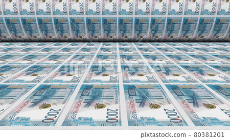 Inflation. Russian ruble banknotes or bills, RUB currency cash in Russia. Stack of money printing machine. Paper process in central bank. Economic, finance. Laundering.Rich exchange. 3d illustration Inflation. Russian ruble banknotes or bills, RUB currency cash in Russia. Stack of money printing machine. Paper process in central bank. Economic, finance. Laundering.Rich exchange. 3d illustration 80381201