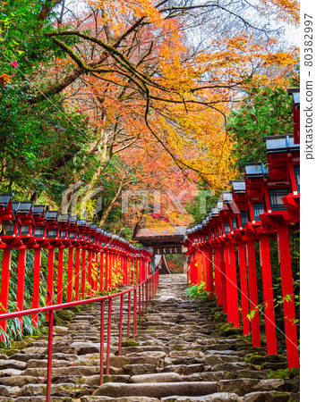 Autumn Kyoto Kibune Shrine approach Autumn Kyoto Kibune Shrine approach 80382997