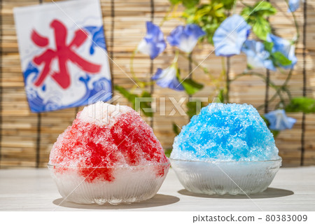 Shaved ice strawberry blue Hawaii summer image Shaved ice strawberry blue Hawaii summer image 80383009