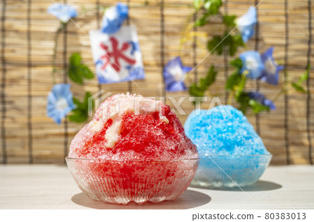 Shaved ice strawberry blue Hawaii summer image Shaved ice strawberry blue Hawaii summer image 80383013