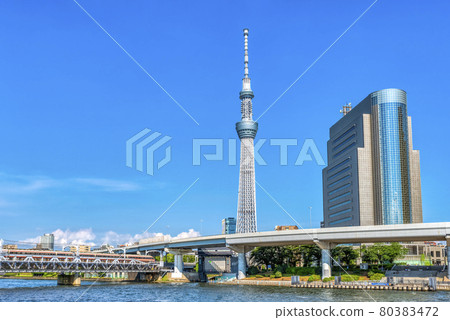 在東京東京天空樹的都市風景 80383472