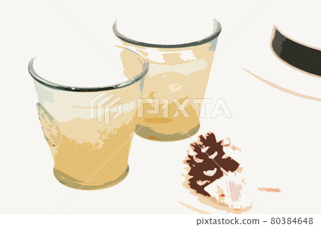 夏季形象配飾與大麥茶_【插畫風格】 夏季形象配飾與大麥茶_【插畫風格】 80384648