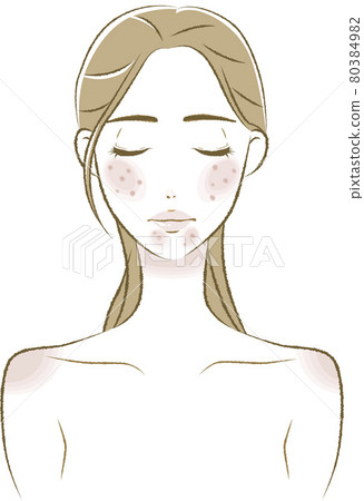 Hand-painted female illustration acne 80384982