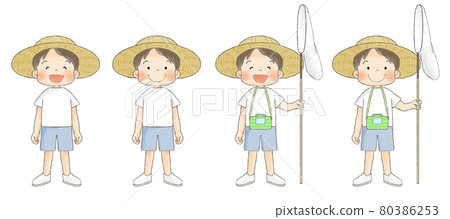 戴草帽的男孩(全身前組) 戴草帽的男孩(全身前組) 80386253