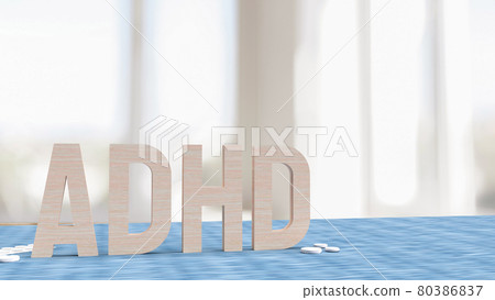 adhd wood in living room for medical concept 3d rendering 80386837