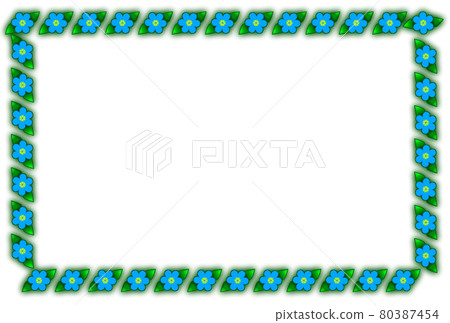 Blue flower frame Frame-Green edge-With blur (Postcard ratio) (Greeting card) Blue flower frame Frame-Green edge-With blur (Postcard ratio) (Greeting card) 80387454