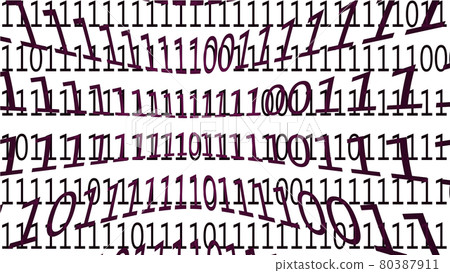 一排扭曲的數字，出現無數個0和1 80387911