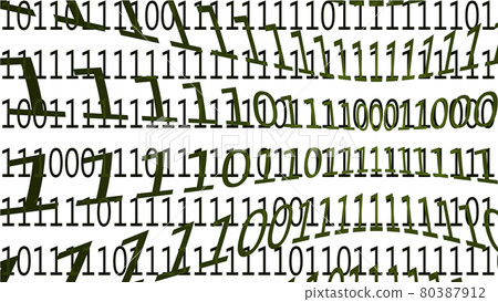 一排扭曲的數字，出現無數個0和1 80387912