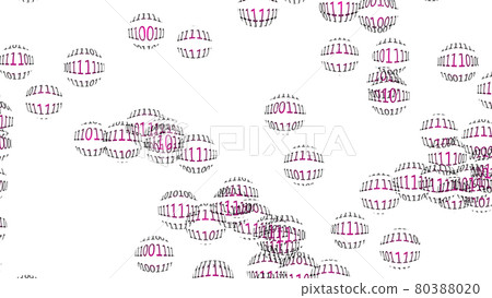 大量球體上的無數行數字 0 和 1 80388020