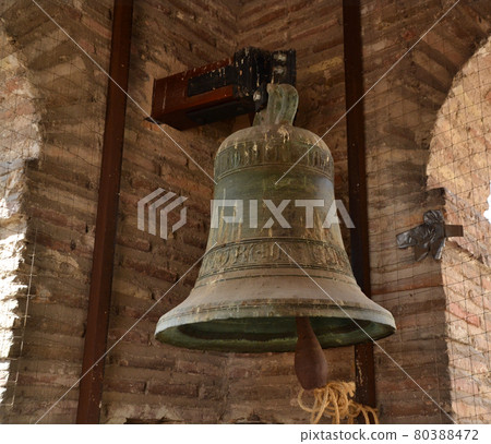 Ancient bronze bell in the tower of an old building Ancient bronze bell in the tower of an old building 80388472