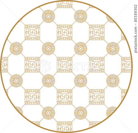 Chinese decoration elements. Frame, border or tiles with patterns. 80389302