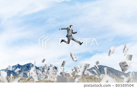 Businessman on the move. Businessman on the move. 80389504