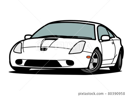 Domestic sports car old model white car illustration Domestic sports car old model white car illustration 80390958