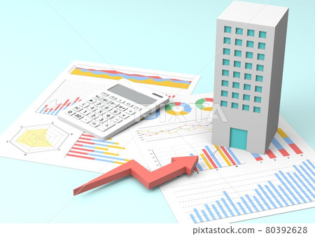 Building and calculator graph 80392628