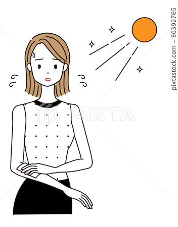 使用汗水擦拭板的女人 80392765