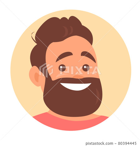 Portrait of a cheerful young bearded man with a happy smile 80394445