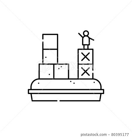 Sandbox game olor line icon. Computer games genres. Pictogram for web page, mobile app, promo. 80395177