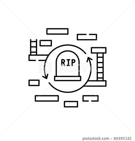 Roguelike game olor line icon. Computer games... - Stock Illustration ...