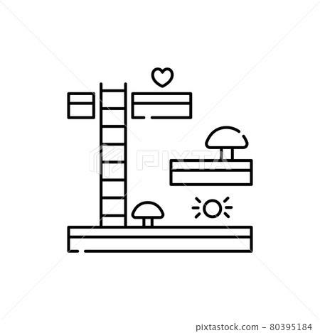 Platformer olor line icon. Computer games genres. Pictogram for web page, mobile app, promo. 80395184