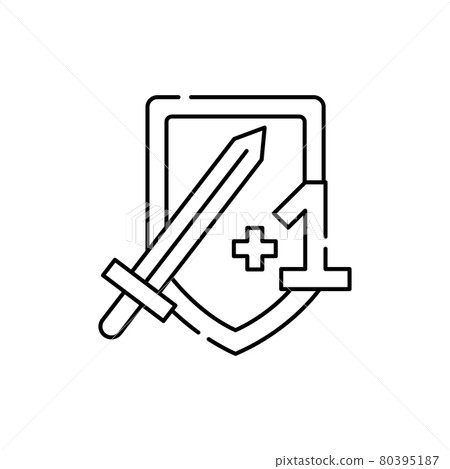 Hack and slash game olor line icon. Computer games genres. Pictogram for web page, mobile app, promo. 80395187