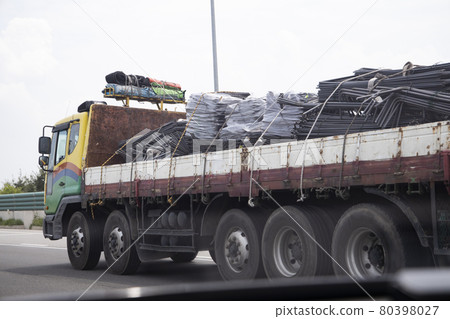 Truck loaded with rebar Truck loaded with rebar 80398027
