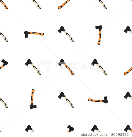 Illustration on theme pattern steel axes with wooden handle 80398181