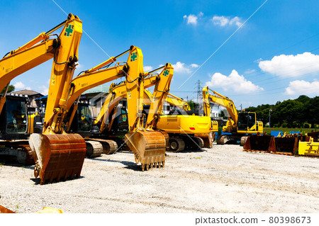 Heavy equipment Backhoe Yumbo power shovel and blue sky 80398673