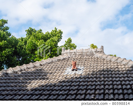 Okinawan traditional architecture and roof shisa Okinawan traditional architecture and roof shisa 80398814