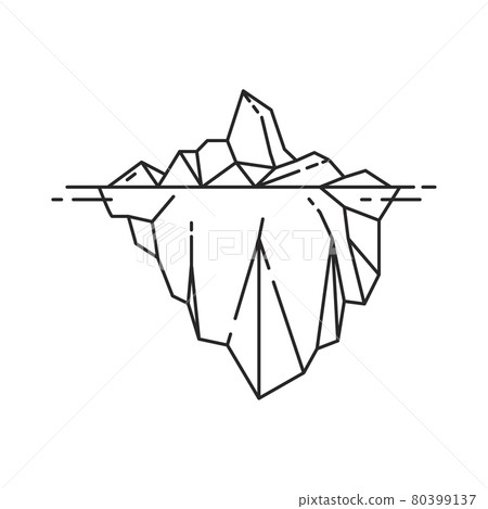 Iceberg icon in outline style. Vector illustration. 80399137