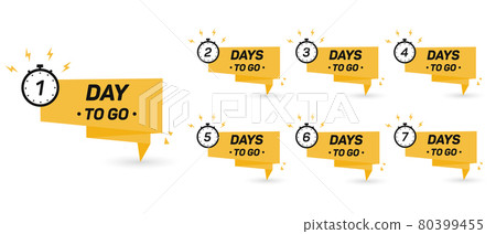 Countdown left days banner. Count time sale. Seven, six, five, four, three, two, one days left. Product promotion, big deal banner. Vector illustration. 80399455