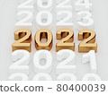 Golden 2022 year sign. Soft focus 80400039