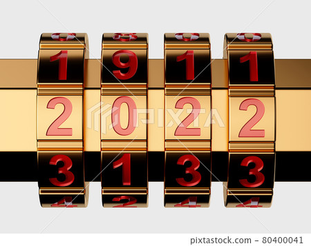 Golden 2022 Year combination lock 80400041