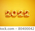 2022 balloon orange golden numbers 80400042