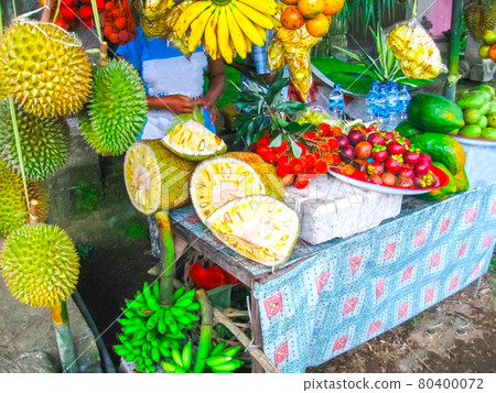 The roadside shop with durians The roadside shop with durians 80400072