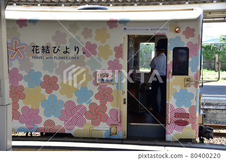 Scenery from the Yamagata Railway Flower Nagai Line and the train window in the summer of 2020 80400220