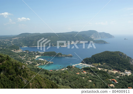 Paleokastritsa, island Corfu, Ionian sea, Greece Paleokastritsa, island Corfu, Ionian sea, Greece 80400911