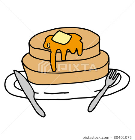 Illustration of panque (with cutlery) - Stock Illustration [80401075] -  PIXTA