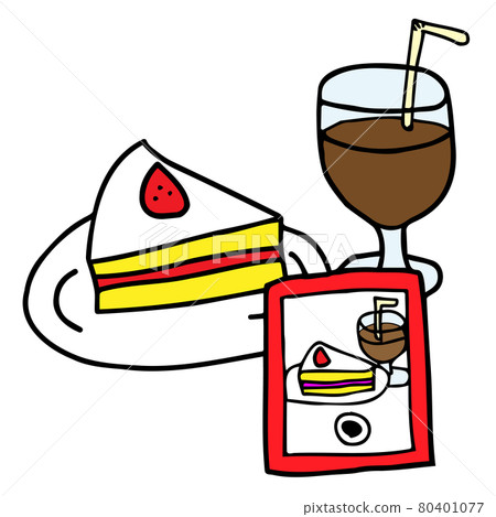 用智能手機拍攝糖果的插圖 80401077