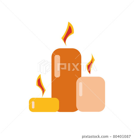 Burning Candles Flat vector illustration on white background Burning Candles Flat vector illustration on white background 80401087