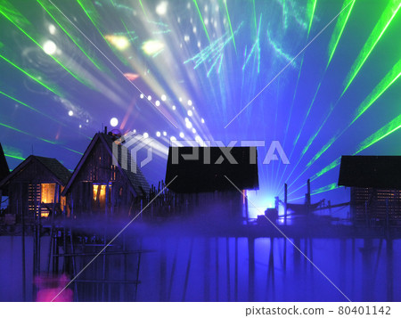 Island SENTOSA, Singapore, Laser show of dancing fountains 80401142