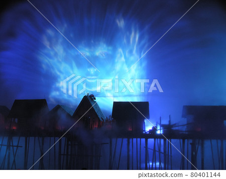 Island SENTOSA, Singapore, Laser show of dancing fountains 80401144