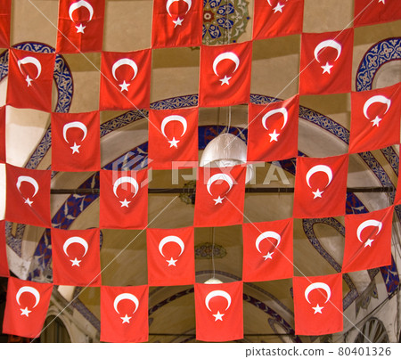 Turkey Flags, Grand Bazaar, Istanbul. Gold shops in the Grand Bazaar, Istanbul. Turkey Flags, Grand Bazaar, Istanbul. Gold shops in the Grand Bazaar, Istanbul. 80401326