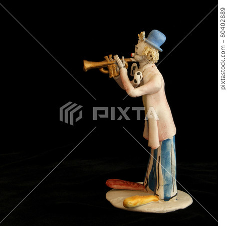 isolated figure funny little clown isolated figure funny little clown 80402889