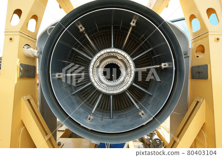 Inside the rear of a jet engine 80403104