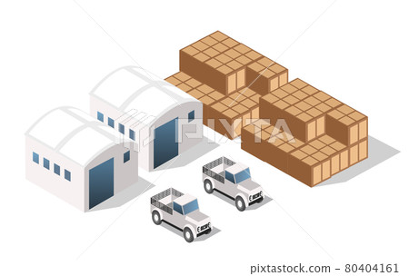 Landscape of industrial objects plant, factories, parking 80404161
