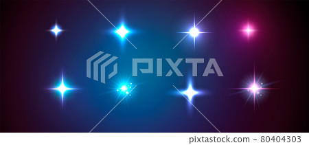 Vector glow light effects. Shining stars design elements 80404303