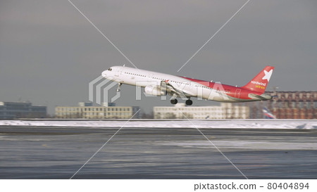 Nordwind Airlines aircraft taking off. Sheremetyevo Airport in Moscow Nordwind Airlines aircraft taking off. Sheremetyevo Airport in Moscow 80404894